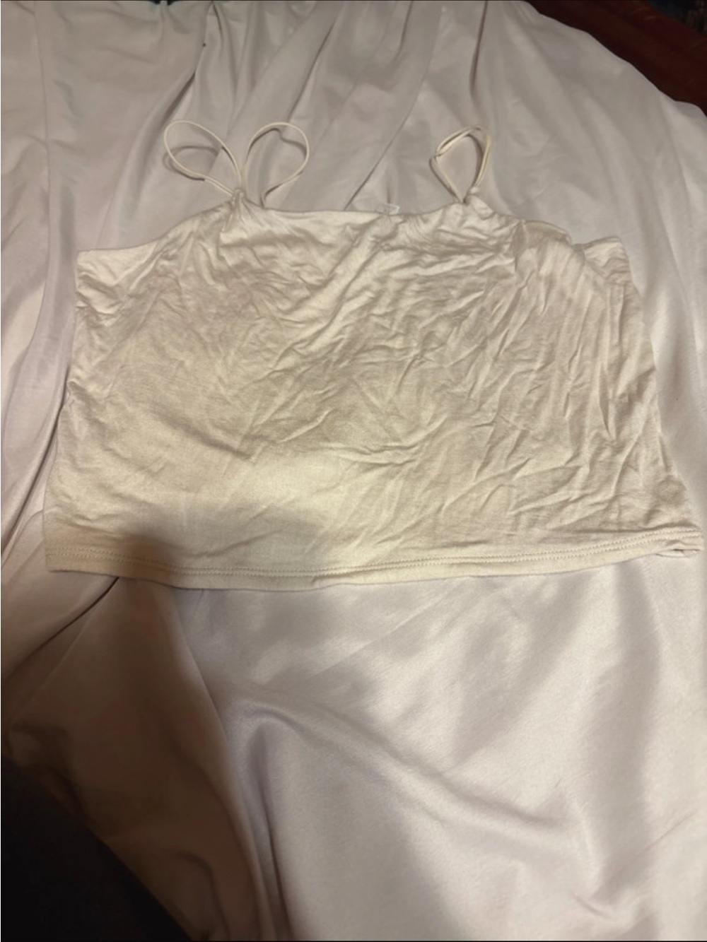 Zenana Outfitters White Spaghetti Strap Crop Tank
